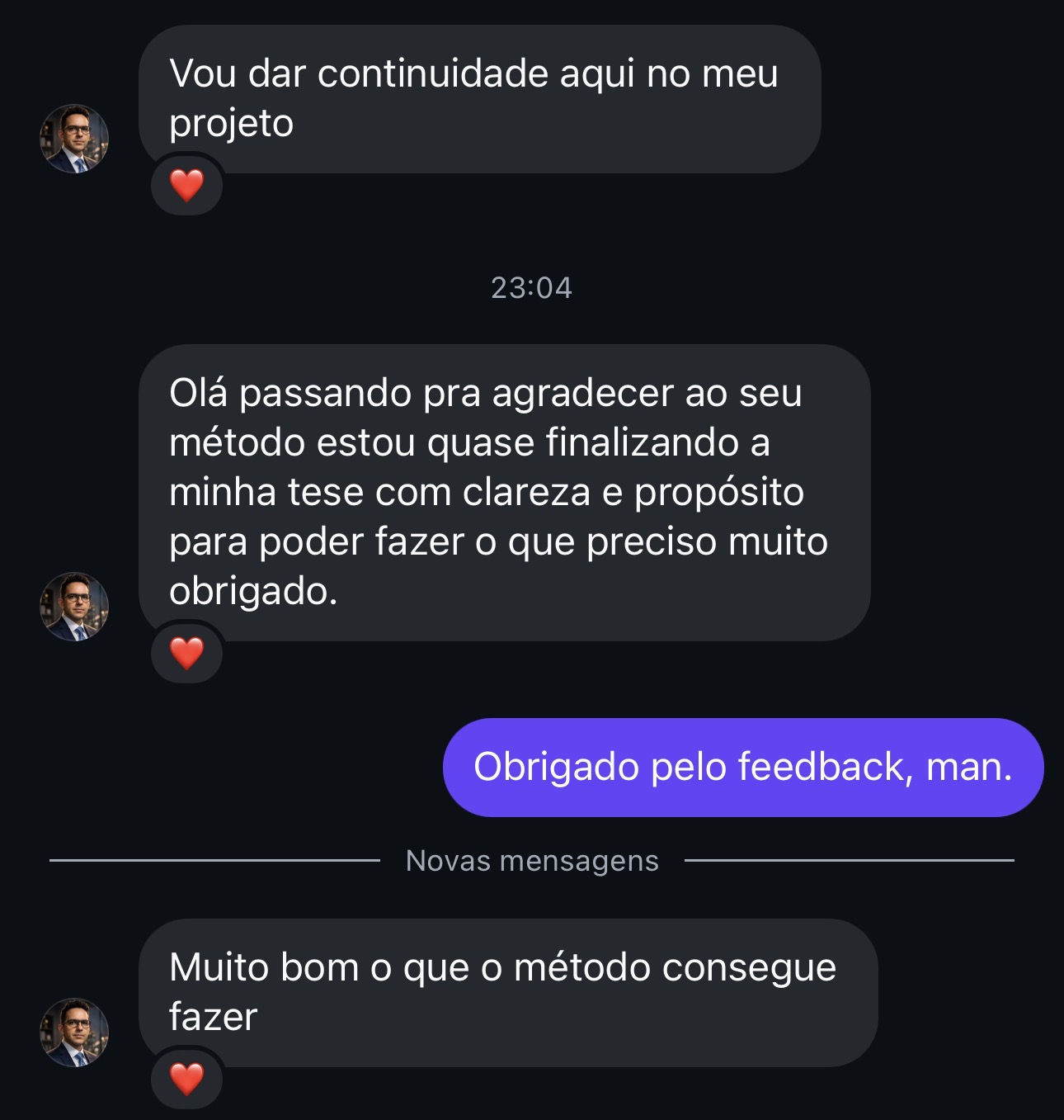 Depoimento: quase finalizando minha tese com clareza e propósito, muito bom o que o método consegue fazer